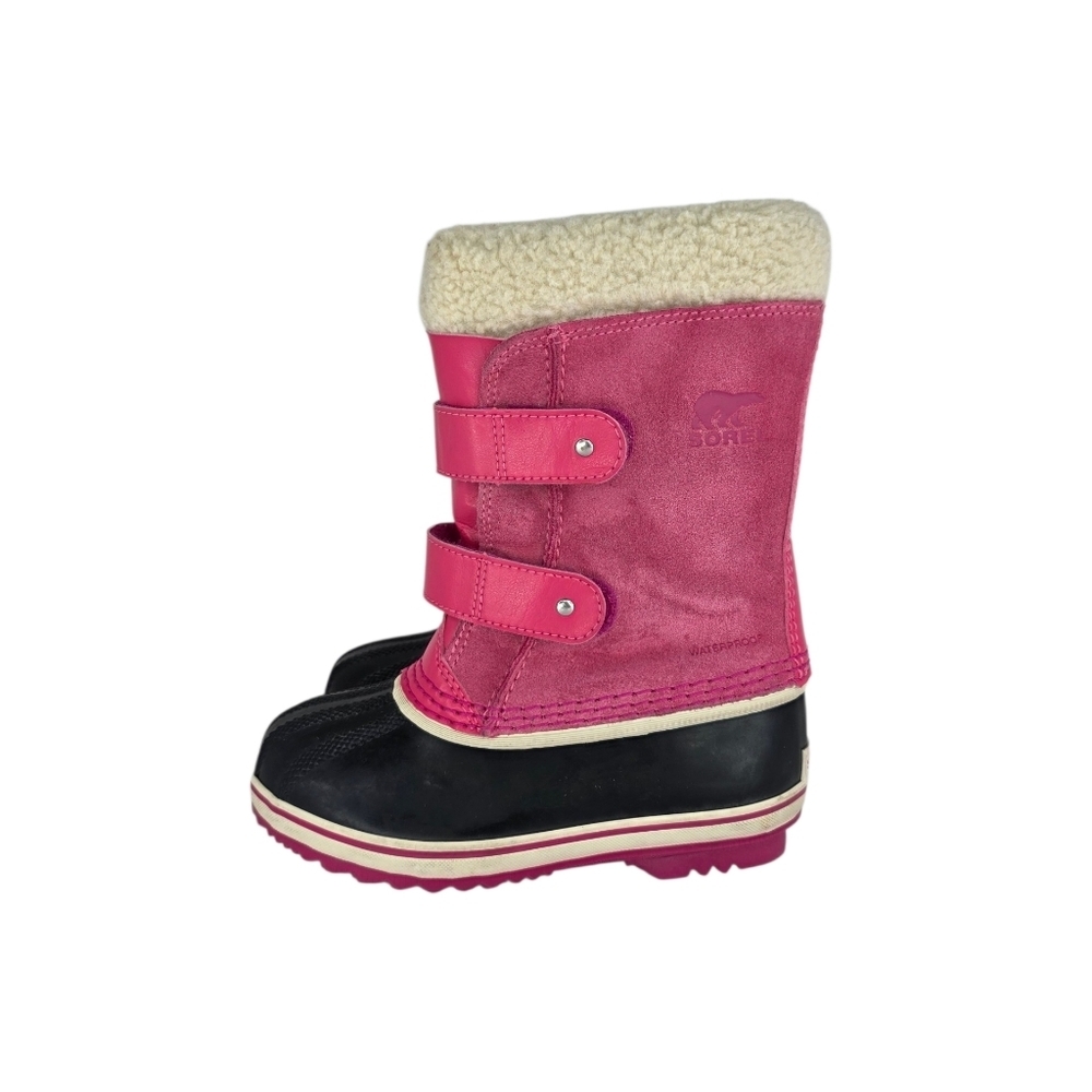 Sorel 1964 Pac Strap Boot Waterproof Suede Patent Winter Boots Childrens Size 12
